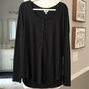 Old Navy Black Thermal Top